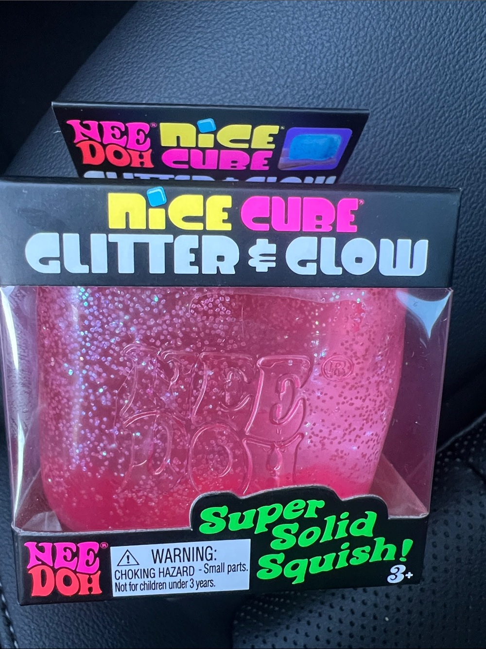 NeeDoh Nice Cube Pink Glitter ✨ Glow